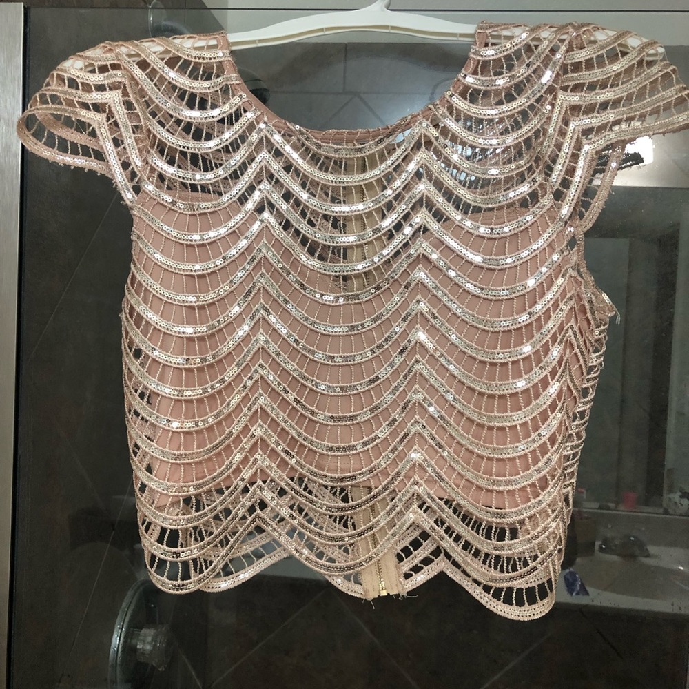 Beautiful Gold sequin crop top